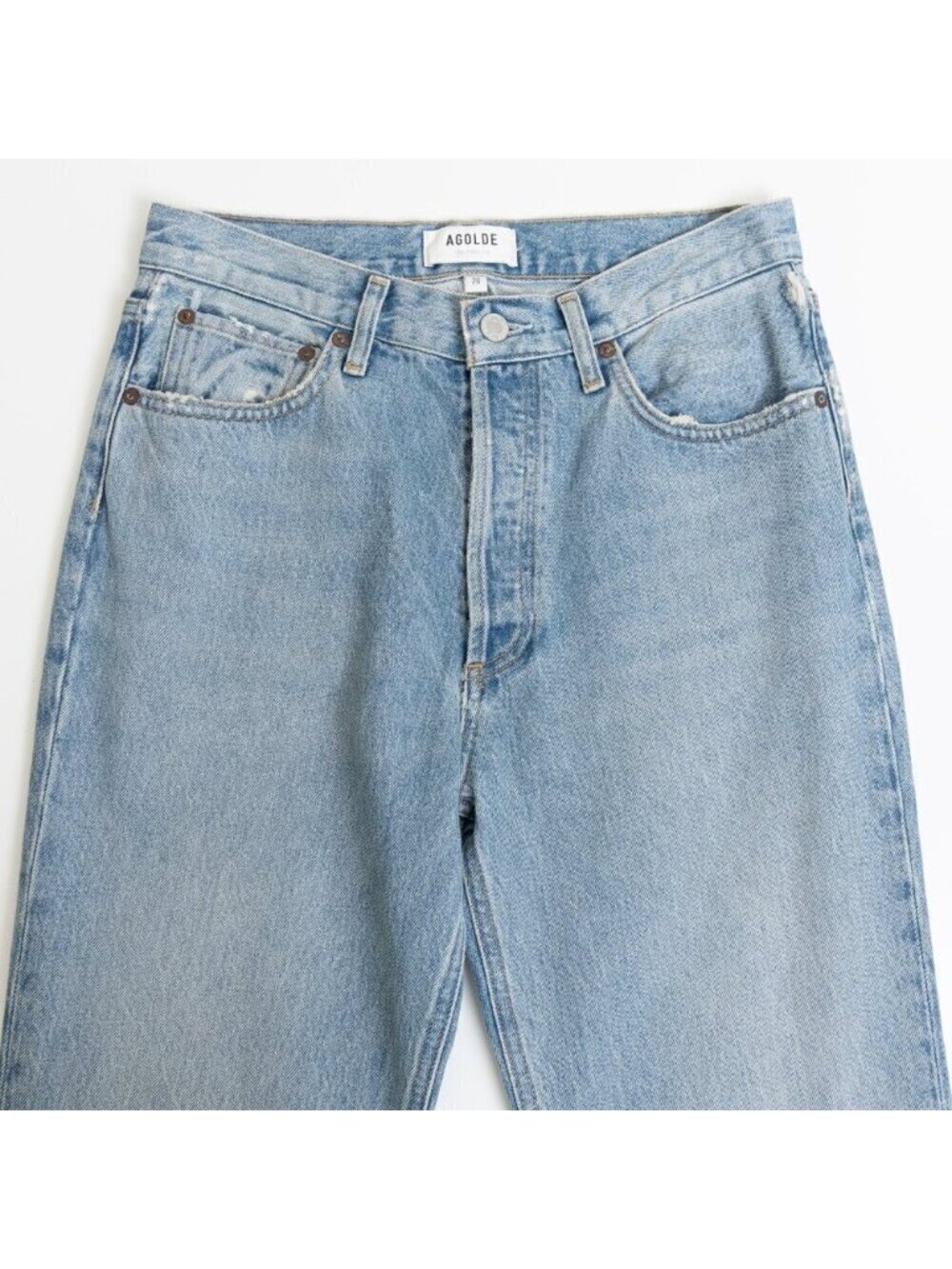 AGOLDE 90s Pinch Waist High Rise Straight Jeans Light Wash Size 26 - Picture 5 of 14